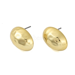 Oval CCB Plastic Stud Earrings for Women, with 304 Stainless Steel Pin, Golden, 18x13mm(EJEW-Q382-01G)