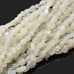 Natural White Moonstone Nuggets Beads Strands, Tumbled Stone, 5~10x6~7x3~7mm, hole: 1mm, about 14.9 inch~15.7 inch(G-J335-45)
