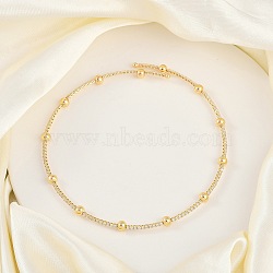 Brass Ball Choker Necklaces for Women, Golden, Inner Diameter: 4.25 inch(10.8cm)(NJEW-M079-06G)