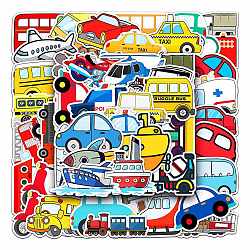 Waterproof PVC Adhesive Stickers, for Suitcase, Skateboard, Refrigerator, Helmet, Mobile Phone Shell, Car Pattern, 55~85mm, 50pcs/bag(STIC-PW0004-047)