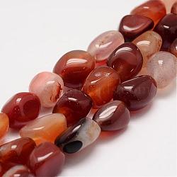 Natural Carnelian Bead Strands, Tumbled Stone, Nuggets, Dyed, 13~22x10~16x8~14mm, Hole: 2mm, about 22~26pcs/strand, 15.75 inch(G-K153-D09)