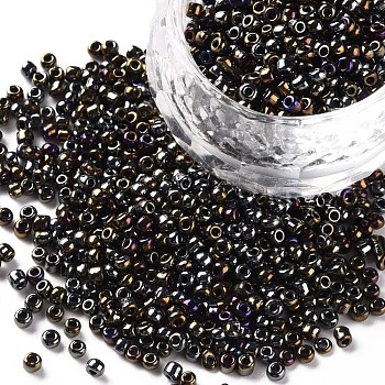(Repacking Service Available) 12/0 Glass Seed Beads, Iris Round, Colorful, 2mm, Hole: 1mm, about 12g/bag