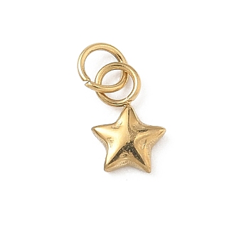 304 Stainless Steel Charms, Star Charms, Golden, 7x4.5x1.5mm, Hole: 2mm