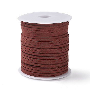 45M Faux Suede Cord, Faux Suede Lace, Dark Red, 2~2.5x1.5~2mm, about 50 Yards(45m)/Roll