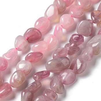 Natural Rose Quartz Beads Strands, Nuggets, 8~10x8~10mm, Hole: 0.8mm, 15.35''(39cm)