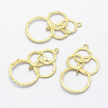 Brass Links connectors, Lead Free & Cadmium Free & Nickel Free, Ring with Ring, Raw(Unplated), 30.5x17x1.5mm, Hole: 1mm