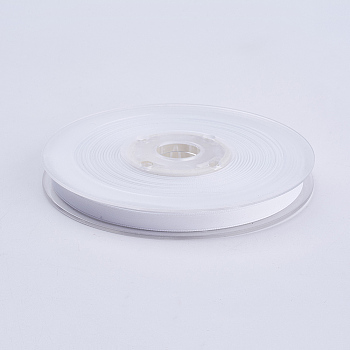 Double Face Matte Satin Ribbon, Polyester Satin Ribbon, Snow, (1/4 inch)6mm, 100yards/roll(91.44m/roll)