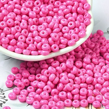 Deep Pink Donut Glass Beads