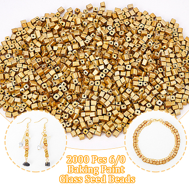 2000Pcs 6/0 Baking Paint Glass Seed Beads(SEED-NB0001-84)-4