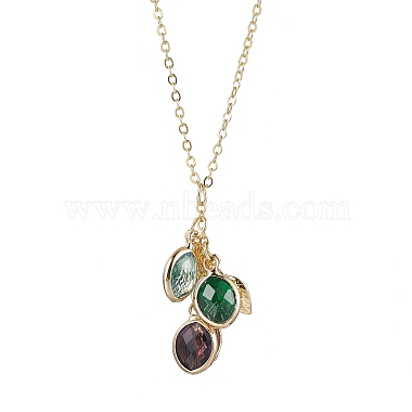 Stainless Steel and Glass Pendant Necklaces(NJEW-JN04701-02)-2