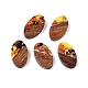 Transparent Resin and Walnut Wood Pendants(RESI-T057-03M)-1