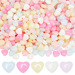 800Pcs Plastic Beads, Imitation Jelly, Heart, Mixed Color, 7.5x9x4.5mm, Hole: 1.4mm(KY-ME0001-09)