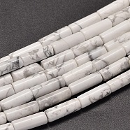 Natural Howlite Column Beads Strands, 13~14x4~5mm Hole: 1mm, about 28pcs/strand, 15.2 inch(G-F247-07)