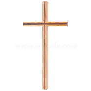 Walnut & Rubber Wood Cross, Catholic Cross, for Prayer Room Wall Decoration, Wheat, 255x130x20mm, Hole: 18x8mm(AJEW-WH0041-40)