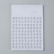 Plastic Bead Counter Boards, White, for Counting 6mm 100 Beads, 8x10x0.7cm(TOOL-G002)