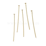 Brass Flat Head Pins, Lead Free & Cadmium Free, Real 24K Gold Plated, 30x0.6mm, Head: 2mm(KK-H502-01E-G)