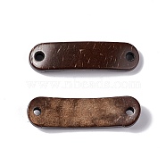 Coconut Connector Charms, Curved Oval Links, Lead Free, Coconut Brown, 46x12x5mm, Hole: 3mm(WOOD-I008-03)