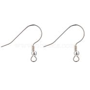 925 Sterling Silver Earring Hooks, with 925 Stamp, Silver, 14.5x15x2.5mm, Hole: 1.2mm, 21 Gauge, Pin: 0.7mm(STER-K167-052S)