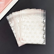 Rectangle PE Plastic Cellophane Bags, Star Pattern, White, 13x8cm(PW-WG23395-04)