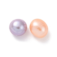 Natural Cultured Freshwater Pearl Beads, No Hole, Round, Colorful, 8.5~9x8x6.5mm(PEAR-P003-46-01)