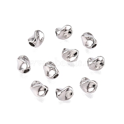 Rhdium Plated 925 Sterling Silver Beads, Anti-Tarnish, Twisted Triangle, Platinum, 5x4x4mm, Hole: 1.6mm(STER-T007-92P)