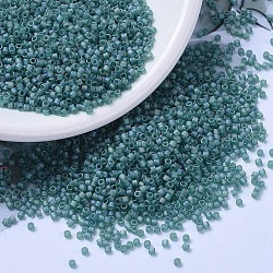 MIYUKI Delica Beads, Cylinder, Japanese Seed Beads, 11/0, (DB1283) Matte Transparent Caribbean Teal AB, 1.3x1.6mm, Hole: 0.8mm, about 2000pcs/10g(X-SEED-J020-DB1283)