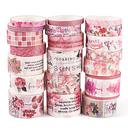 20pcs 5 Styles Scrapbooking Stickers, with Paper Tape Gift Box Set, Pearl Pink, 93x165x44mm(DIY-TAC0029-03D)