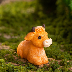 Resin Animal Figurines Display Decorations, Micro Landscape Happy Farm Decoration., Cattle, 15~32x10~39mm(WG39479-14)