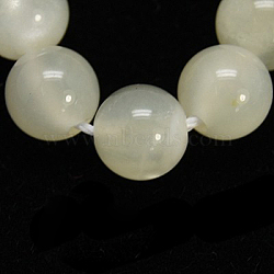 Natural White Moonstone Beads Strands, Round, WhiteSmoke, 6mm, Hole: 1mm(G-D294-6mm)