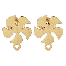 Windmill Butterfly Ion Plating(IP) 304 Stainless Steel Stud Earring Findings, with Loop, Golden, 11.5x9.5mm, Hole: 1.2mm, Pin: 0.8x11mm(STAS-I206-125G)