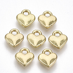 Rack Plating Alloy Charms, Cadmium Free & Lead Free, Heart, Light Gold, 8x7.5x2mm, Hole: 1.6mm(X-PALLOY-S132-169-RS)