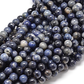Natural Sodalite Round Beads Strands, 8mm, Hole: 1mm, about 48pcs/strand, 15.5 inch