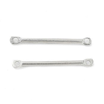Iron Stick Connector Charms, Bar Links, Platinum, 20x2x1mm, Hole: 1mm, about 5882pcs/1000g