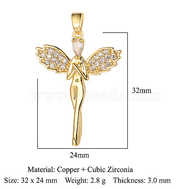 3pcs pendentifs en laiton micro pavé de zircone cubique(ZIRC-OY001-58G)-2