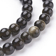 Chapelets de perles en obsidienne dorée naturelle(G-C076-6mm-5)-3