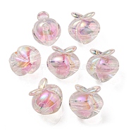 UV Plating Rainbow Iridescent Acrylic Beads, Two Tone Bead in Bead, Peach, Pearl Pink, 18x17.5x16mm, Hole: 3.5mm(OACR-F004-02H)