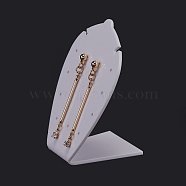 Acrylic Earring Stands Displays, L-shaped, White, 4.35x5.4x7.5cm(X-EDIS-F005-04B)