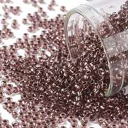 TOHO Round Seed Beads, Japanese Seed Beads, (746) Copper Lined Light Amethyst, 11/0, 2.2mm, Hole: 0.8mm, about 1110pcs/bottle, 10g/bottle(SEED-JPTR11-0746)