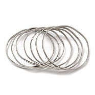 7Pcs Vacuum Plating 202 Stainless Steel Bangle Sets, Stackable Bangles for Women, Stainless Steel Color, Inner Diameter: 2-3/4 inch(7cm), 3.5mm(BJEW-M317-13P)