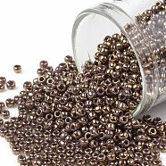 TOHO Round Seed Beads, Japanese Seed Beads, (1704) Gilded Marble Lavender, 11/0, 2.2mm, Hole: 0.8mm,  about 50000pcs/pound(SEED-TR11-1704)