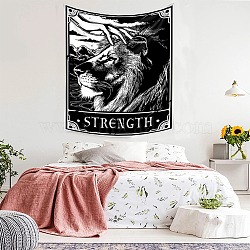 Polyester Decorative Wall Tapestry, for Home Decoration, Tarrow Theme, STRENGTH
, Lion, 95x73mm(PW23102045215)