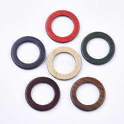 (Holiday Stock-Up Sale)Acrylic Bead Frame, Imitation Wood, Ring, Mixed Color, 41x4.5mm, Hole: 2mm, Inner Diameter: 27mm(OACR-S029-063)