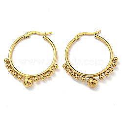 PVD Vacuum Plating Ring 304 Stainless Steel Hoop Earrings for Women, Long-Lasting Plated, Real 18K Gold Plated, 37x33x6mm(EJEW-C053-07G)