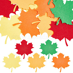 4 Sets Leaf Wool Needle Felting Decoration, Mixed Color, 99x98x2mm, 10pcs/set(DIY-MA0006-83B)