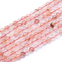 Natural Red Quartz Beads Strands, Round, 6~6.5mm, Hole: 0.8mm, about 60pcs/Strand, 14.96 inch(38cm)(G-K310-C11-6mm)