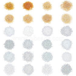 Glass Seed Beads, Round, Mixed Style, Mixed Color, 2~4mm, Hole: 1~1.5mm, 600g/set(SEED-PH0001-24)
