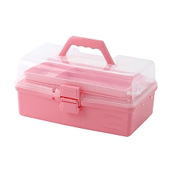 Plastic Medicine Box Storage Containers, First Aid Emergency Medicine Kit Case Organizer for Family, Office & Travel, Rectangle, Pink, 315x765mm(PAAG-PW0012-04B)