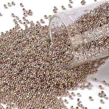 TOHO Round Seed Beads, Japanese Seed Beads, (PF552) PermaFinish Subtle Pink Metallic, 15/0, 1.5mm, Hole: 0.7mm, about 15000pcs/50g