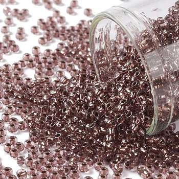 TOHO Round Seed Beads, Japanese Seed Beads, (746) Copper Lined Light Amethyst, 11/0, 2.2mm, Hole: 0.8mm, about 1110pcs/bottle, 10g/bottle
