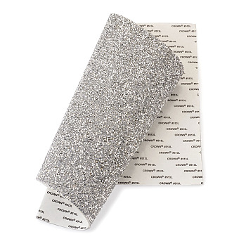 Hot Melting Glass Rhinestone Glue Sheets, Self-Adhesion, for Trimming Cloth Bags and Shoes, Silver, 40x24cm